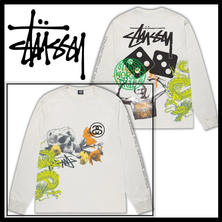 ★関税込★Stussy★STRIKE LS TEE PIGMENT DYED★NATURAL