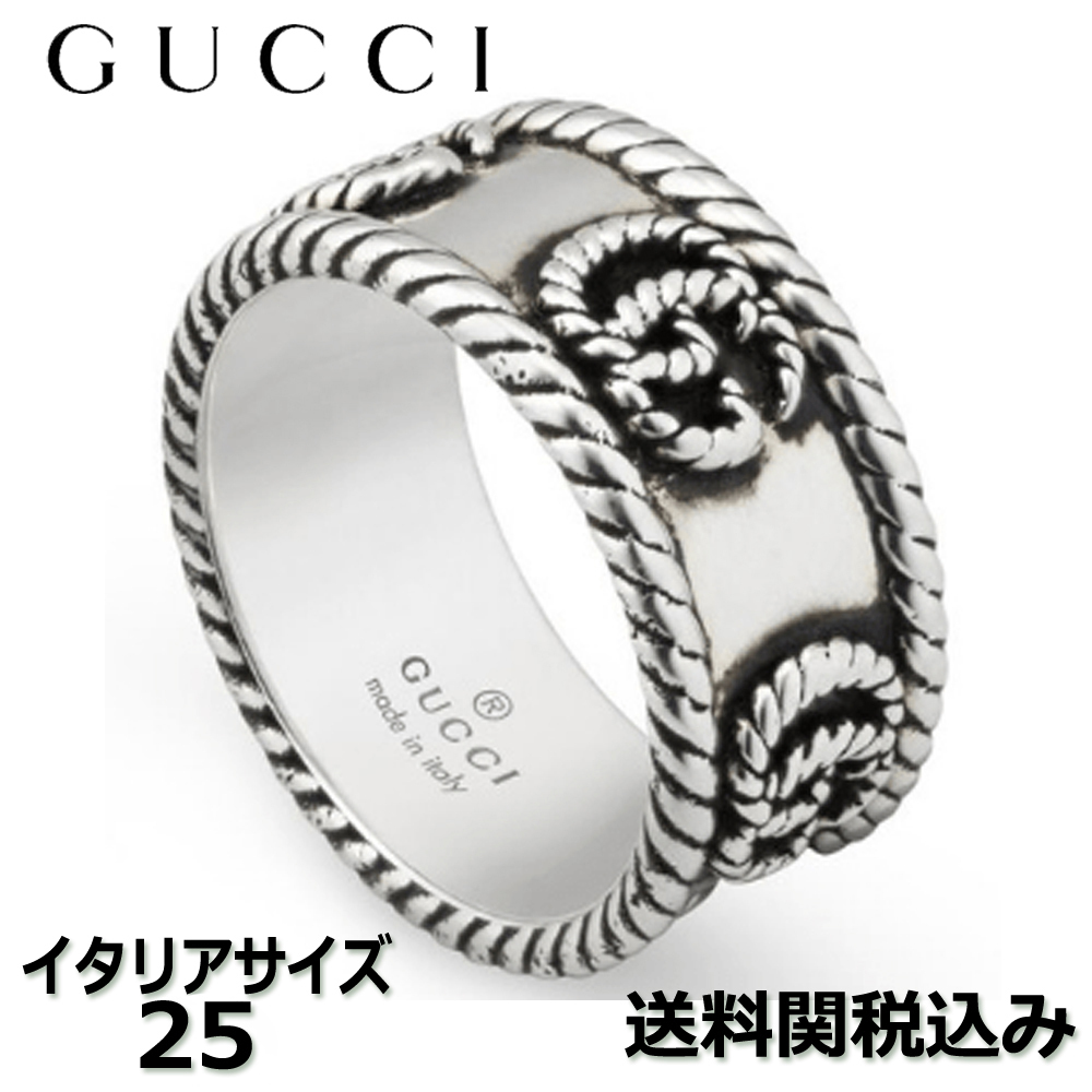 【関税送料込】 GUCCI グッチ ダブルGリング #25 627729 J8400