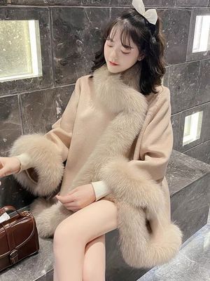 ケープコート マント アウター フェイクファー 3色 韓国系