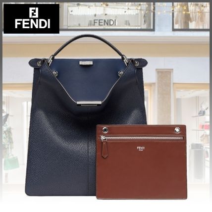 FENDI フェンディ　ピーカブー　トートバッグ　ネイビー