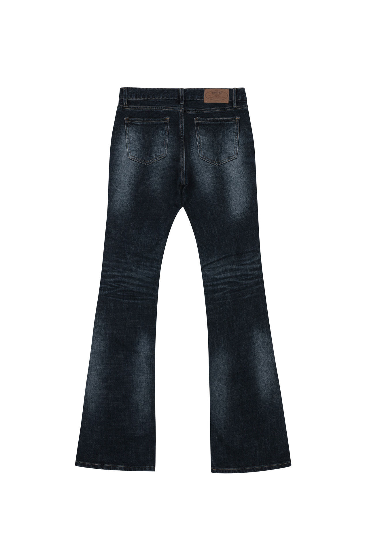 《bohemian seoul》 DEEP BLUE WASHING BOOTS CUT DENIM PANTS