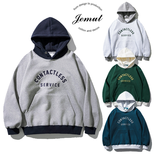 JEMUT正規品★23AW★Contactless ラグラン裏起毛パーカー