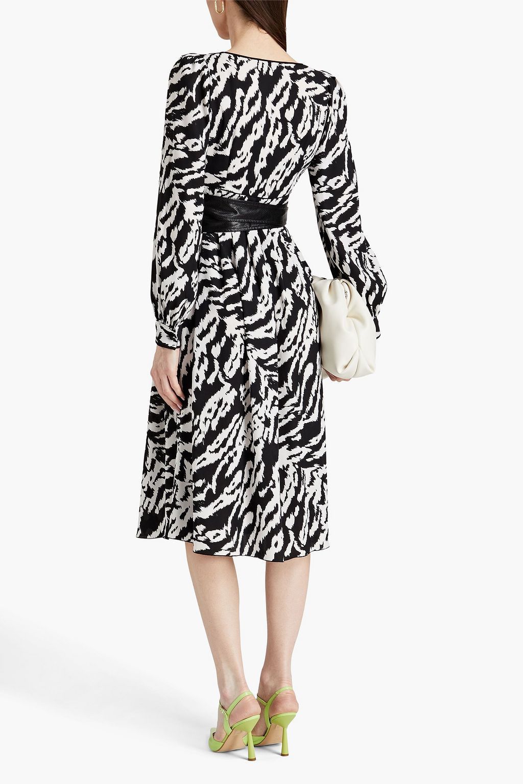 DIANE VON FURSTENBERG プリーツ 織地 ラップ風マキシワンピース 大人気【DIANE VON FURSTENBERG】ラップ風 プリーツ ワンピース