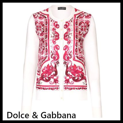 Dolce & Gabbana Cardigans Majolica-print silk and twill cardigan