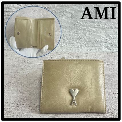 ベージュ系 AMI PARIS(アミ パリス) 折りたたみ財布(メンズ