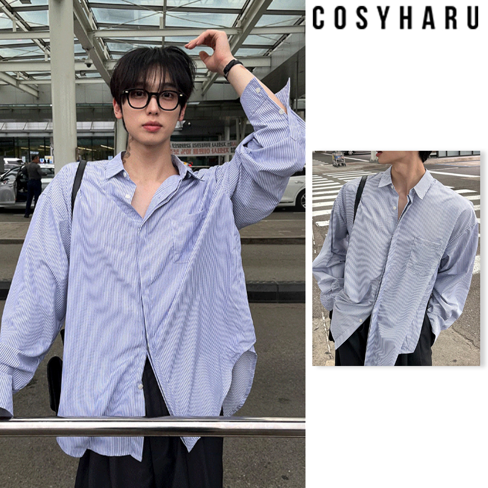 【COSYHARU】Detail Side Slit Overfit Shirt