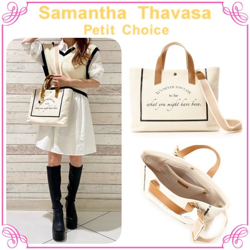 大人気!! Samantha Thavasa Petit Choiceキャンバスバッグ(横型)