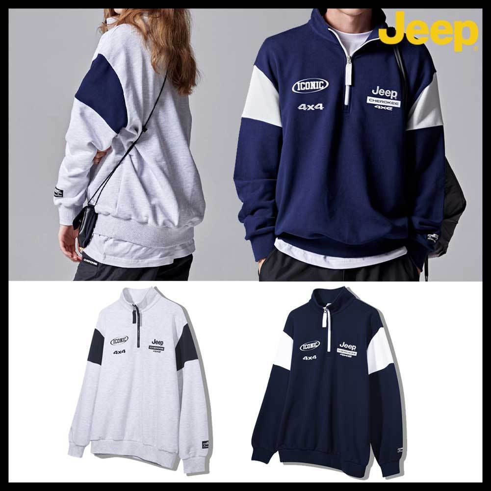 ●JEEP●CHEROKEE RACING COLORING HALF-NECK SWEATSHIRT 男女