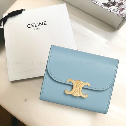 CELINE Folding Wallets Small Wallet TRIOMPHE in Shiny calfskin 2