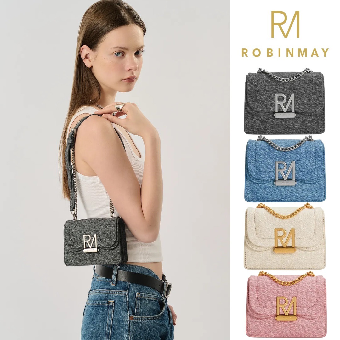 台湾 ROBINMAY Elly デニム チェーンショルダーバッグ S C343