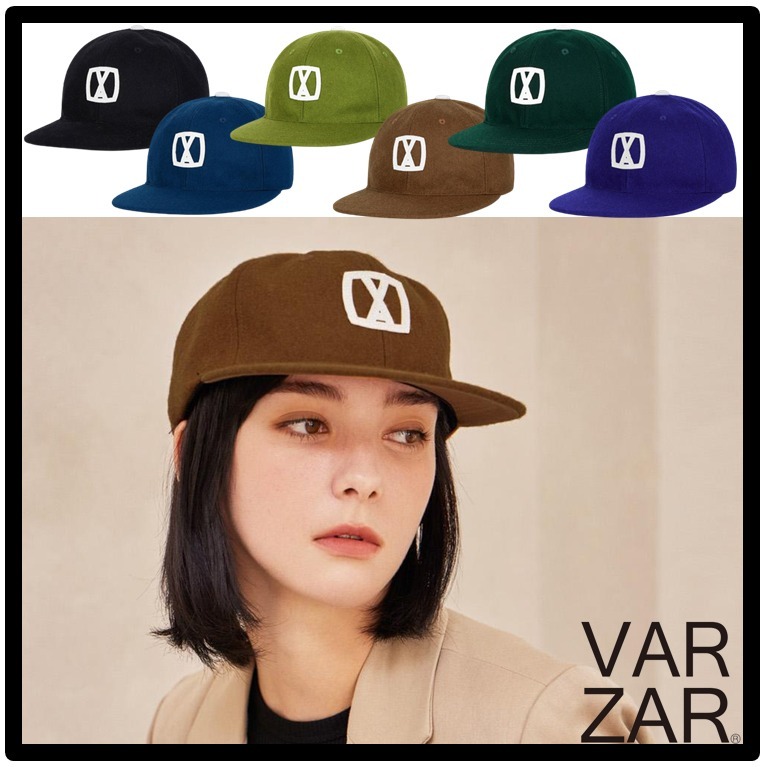 ★関税込★VARZAR★VA Square Applique Wool Baseball Cap★