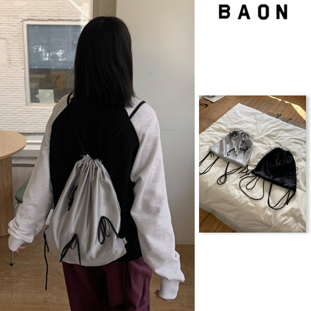 【BAON】Purine ribbon string backpack