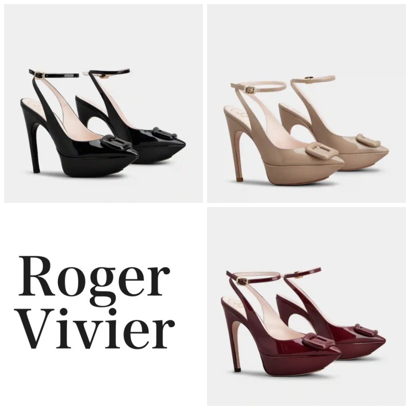 [Roger Vivier] Viv' Choc ラッカー スリングバック パンプス