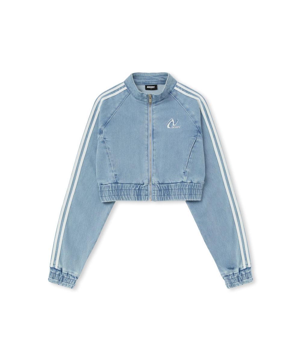 [ NERDY ]★韓国人気★WOMEN'S DENIM CROP TRACK SET ☆23AW☆ノルディ☆Women's Denim Crop Track Set☆デニムセット
