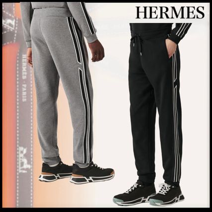 HERMES Joggers & Sweatpants Unisex Street Style Cotton Logo Skater Style