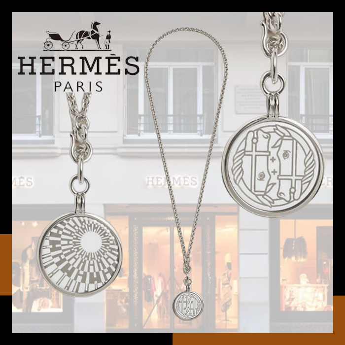 HERMES 稀少 人気 ペンダント チェーン シルバー Medaille PM