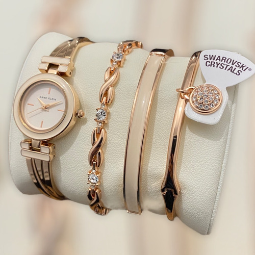 Anne Klein ブレスレット&時計セット スワロフスキーストーン