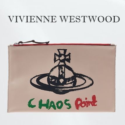 Vivienne Westwood Pouches & Cosmetic Bags Street Style Leather Logo Pouches & Cosmetic Bags