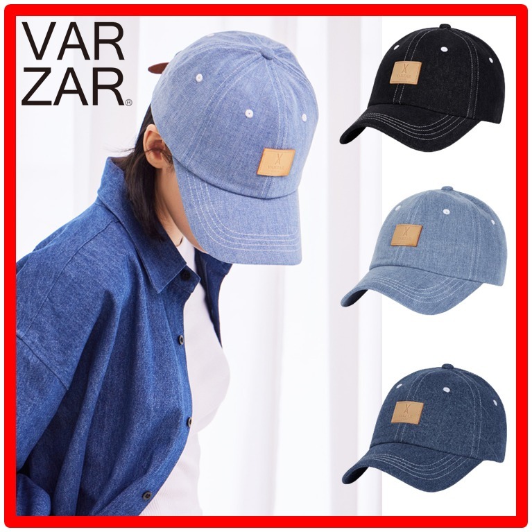 ★韓国の人気★【VARZAR】★VA Square Denim Label Ball Ca.p★