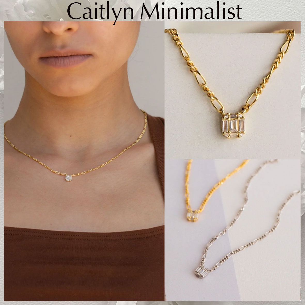 【CaitlynMinimalist】フィガロ スクエアジルコニアネックレス★