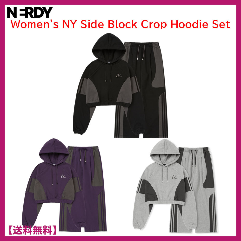 ★23AW★ノルディ★W's NY Side Block Crop Hoodie Set★