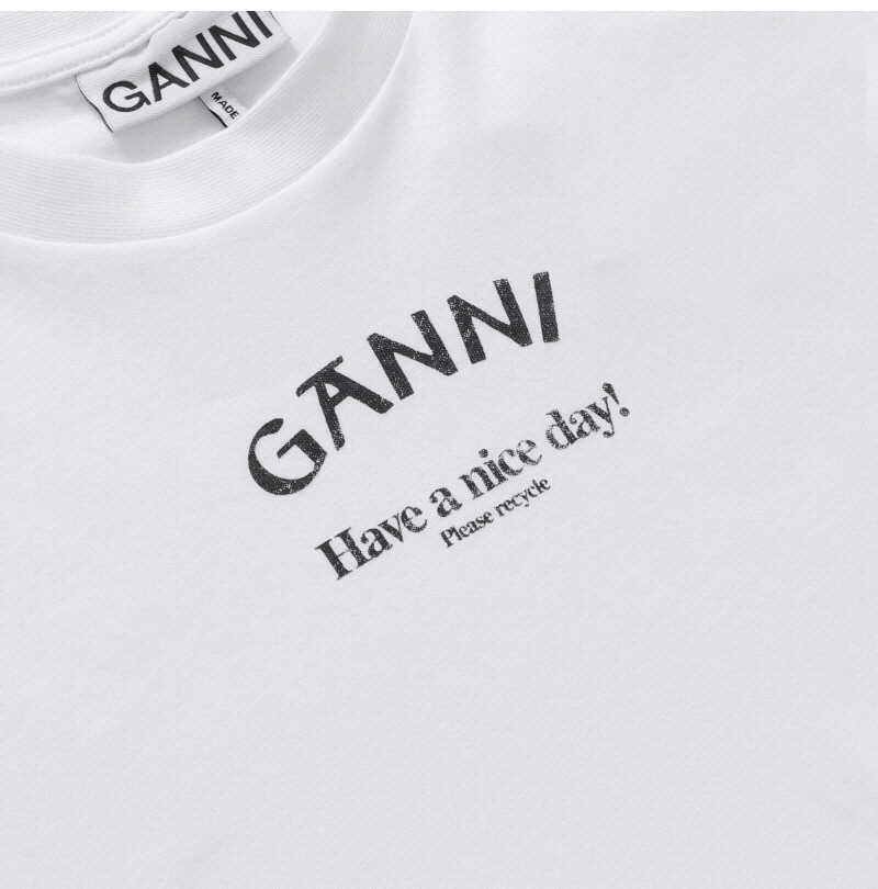 《GANNI》 T3561 151 CHEST LOGO SHORT SLEEVE T SHIRT