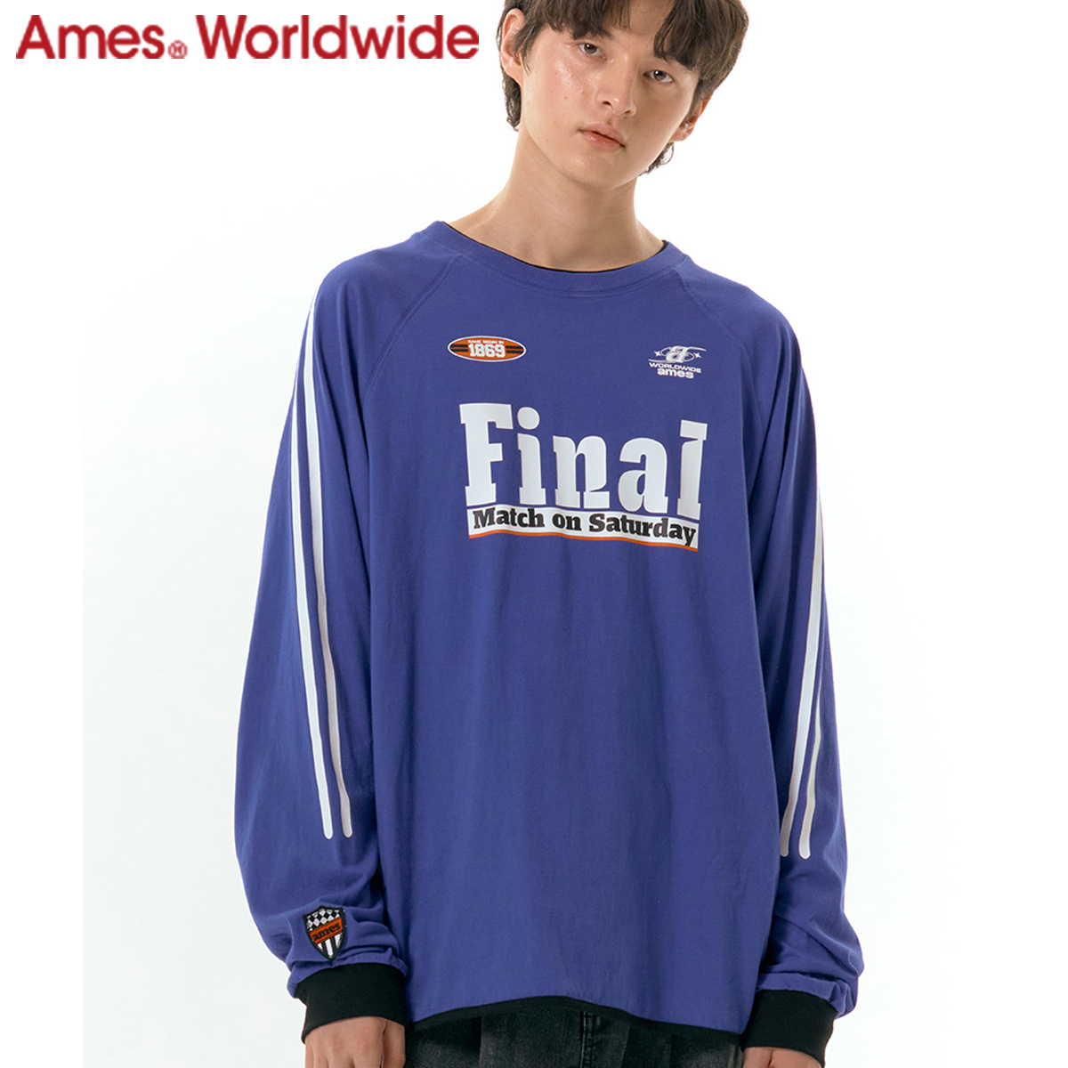 ★AMES-WORLDWIDE★FINAL MATCH LS TEE BLUE★正規品/直送料込