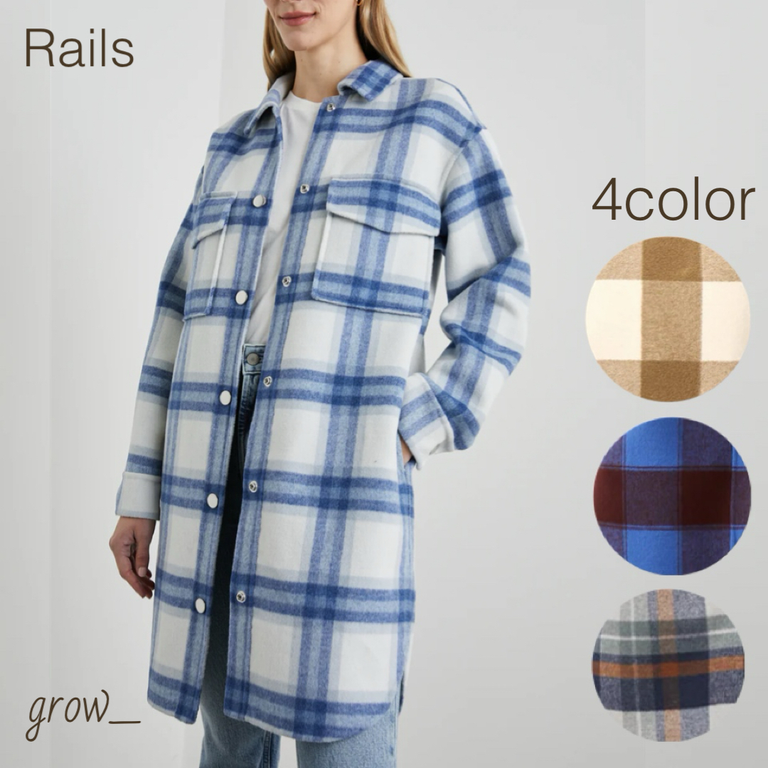 Rails ウール混 バッファロー チェック柄 コート 送関込