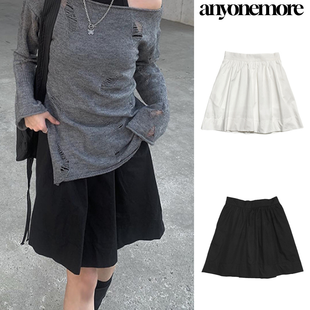 【Anyone more】Or Cotton Flared Mini Skirt