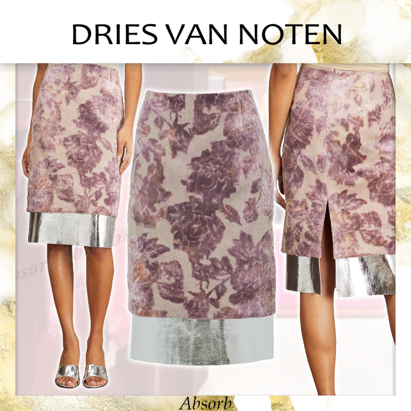 【23AW NEW】Dries Van Noten / Salbina 花柄 ペンシルスカート