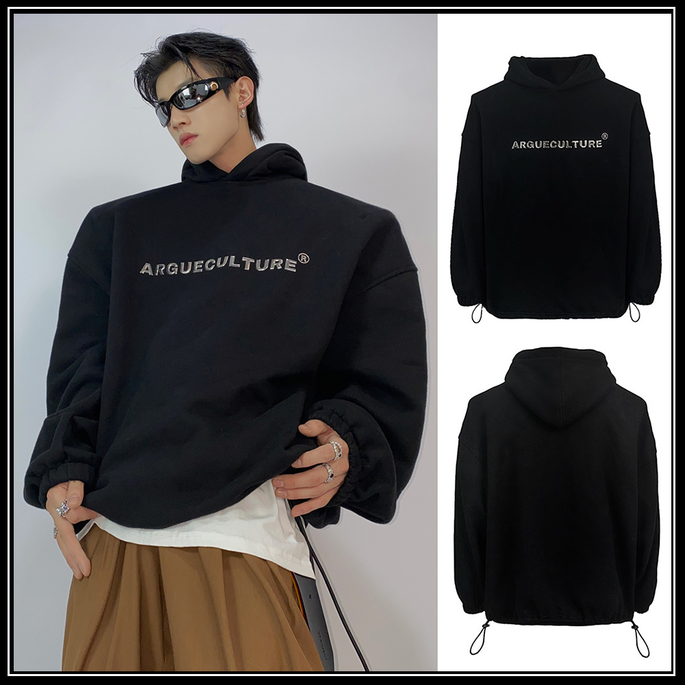 ArguE CulturE ダメージ ニット パーカー フード付き ストリート ストリート Argue Culture(アーギューカルチャー) パーカー