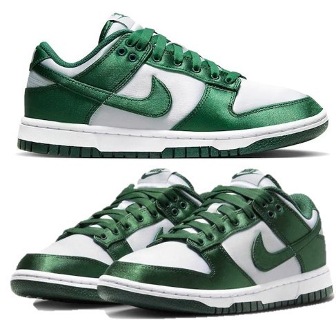 Nike Dunk Low 高級感ある光沢サテン生地 White/Team Green This Satin-Covered Nike Dunk Low Comes In White Team Green