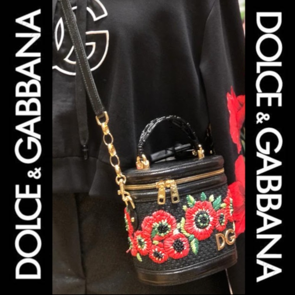 DOLCE&GABBANA ロゴ モノグラム フラワー ショルダーバッグ