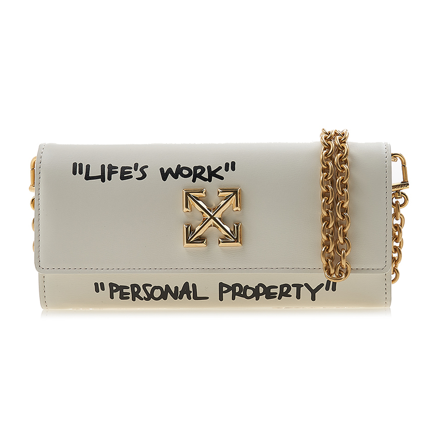 OFF WHITE レディースジートニーチェーンウォレットバッグ