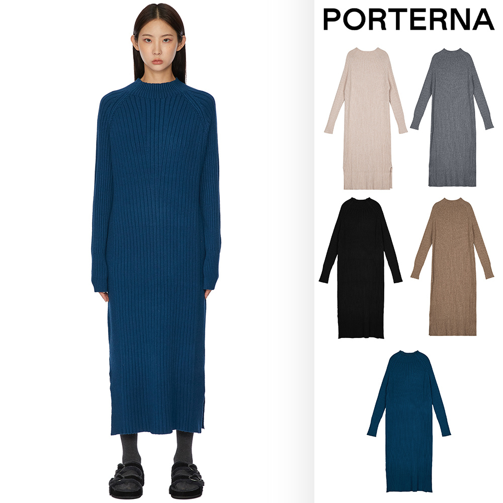 【PORTERNA】Of Half-Turtleneck Long One Piece