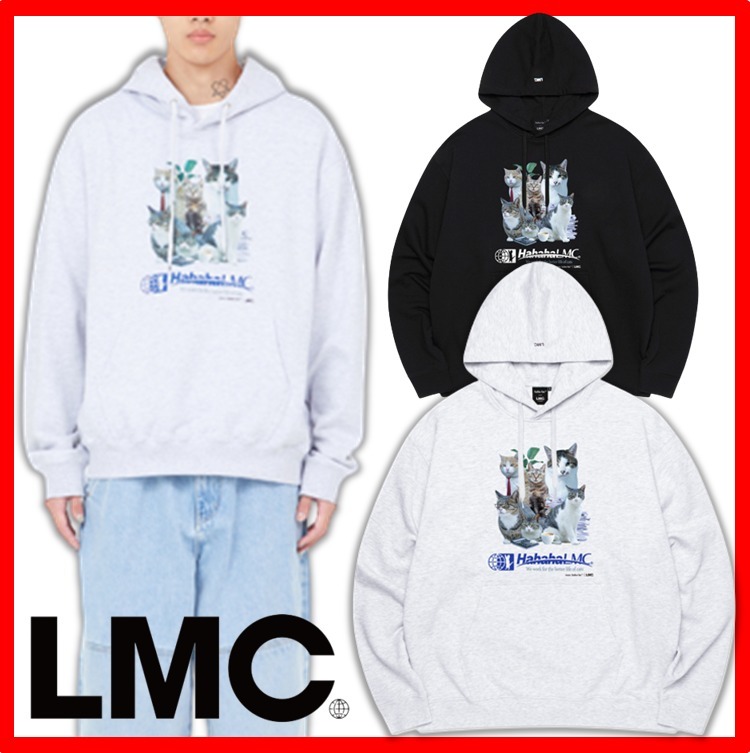 ★人気★LMC X HAHA HA OFFICE CATS ACCOUNTING TEAM HOODI.E★