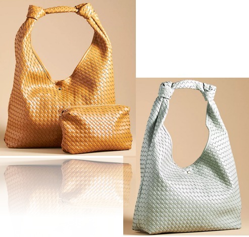 Anthropologie ウーブン レザー 2WAYトート レザーポーチ付