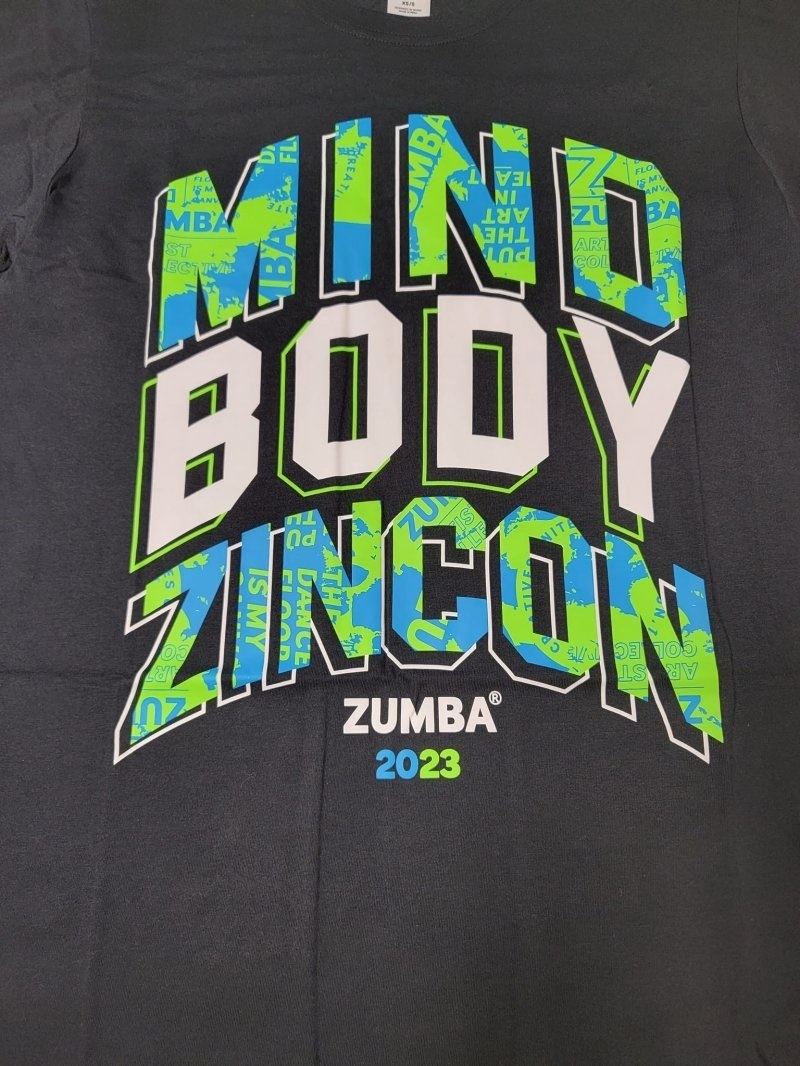♪ユニセックスZumba Beto Believe It ZINCON 2023 Tee -Black