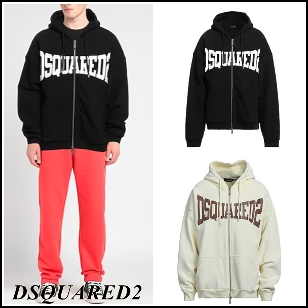 【関税込】DSQUARED2 ディースクエアード◆ロゴ ジップ パーカー