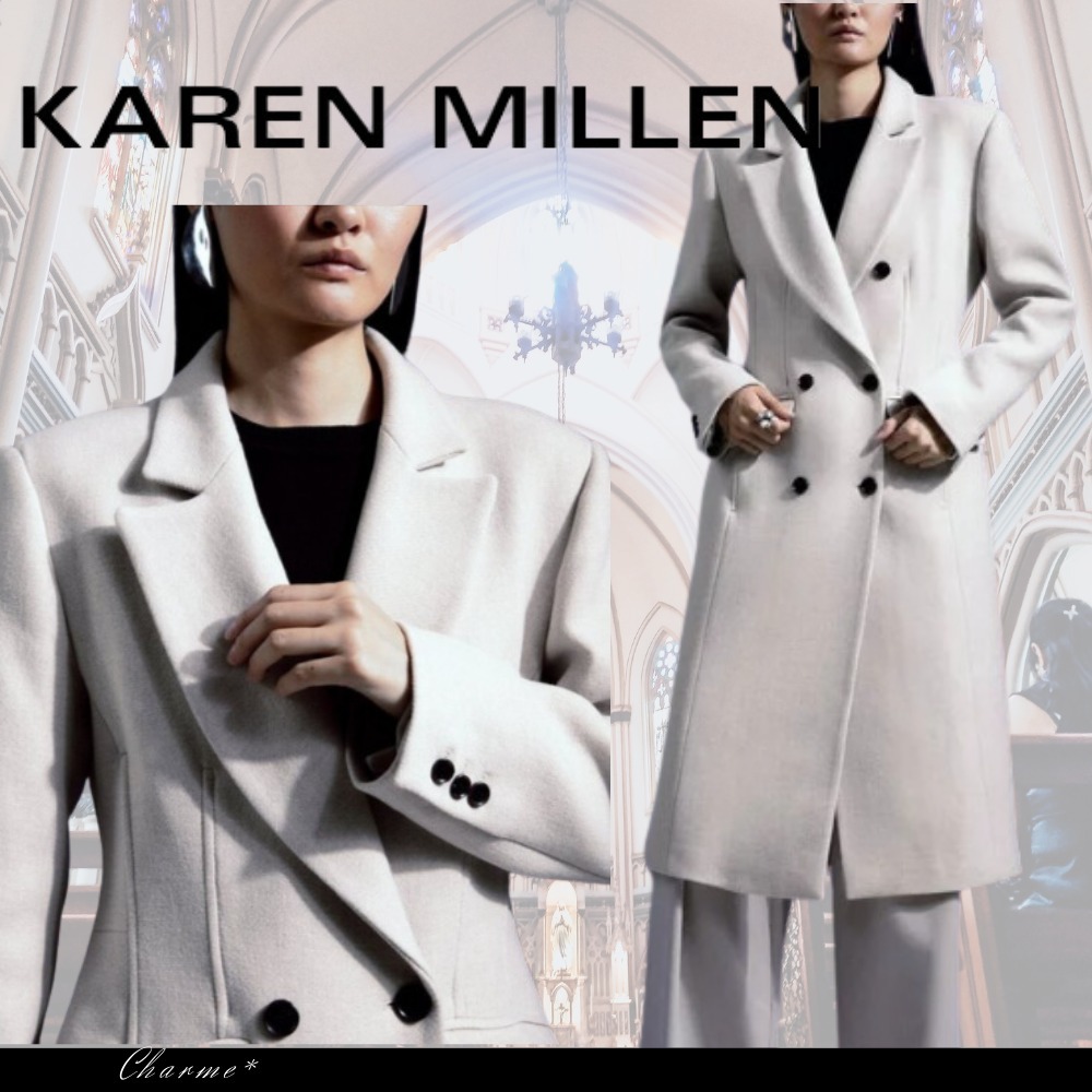 KAREN MILLEN イタリアンウール アワーグラス コート