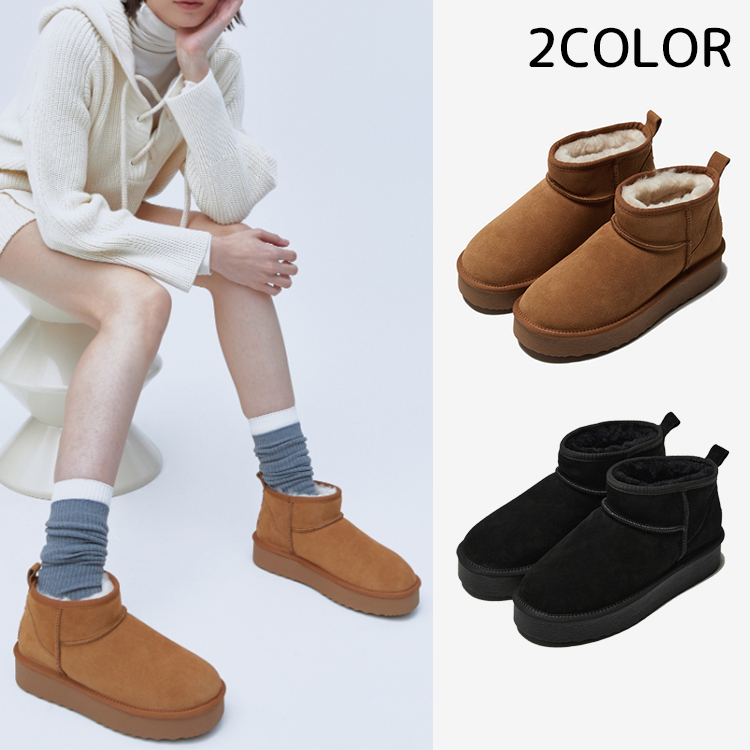 ショートブーツ・ブーティ JILLSTUART PLATFORM MINI FUR BOOTS BMH1353