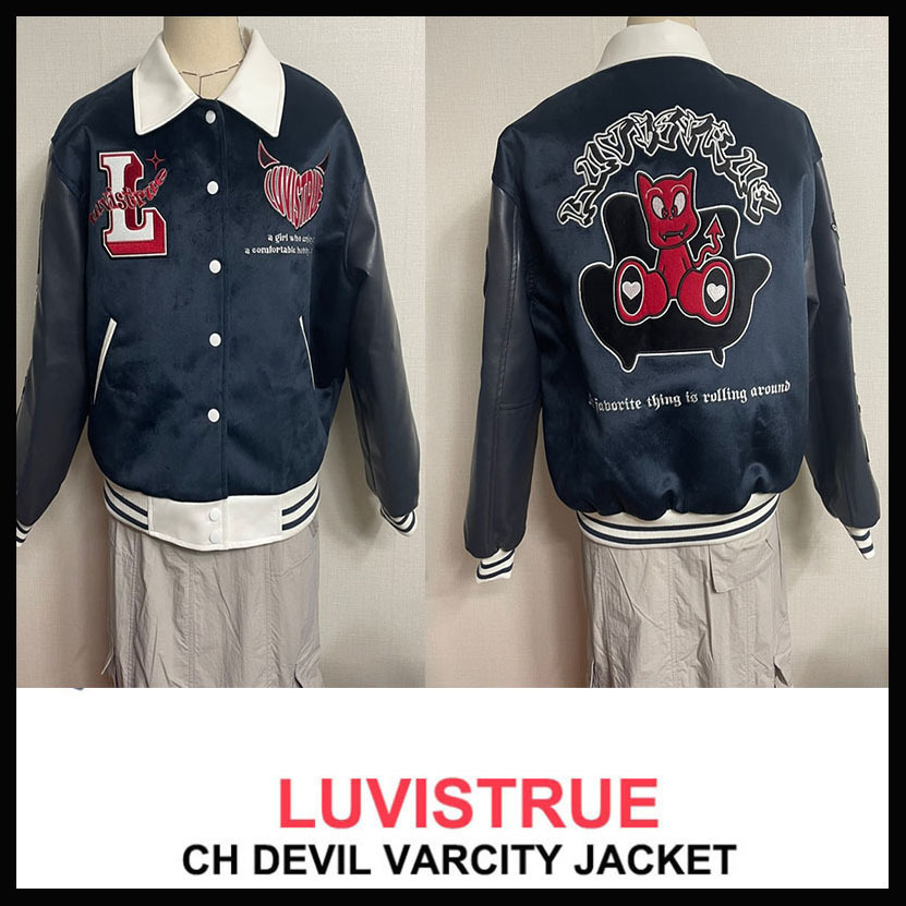 人気★LUV IS TRUE ★ CH DEVIL VARCITY JACKET