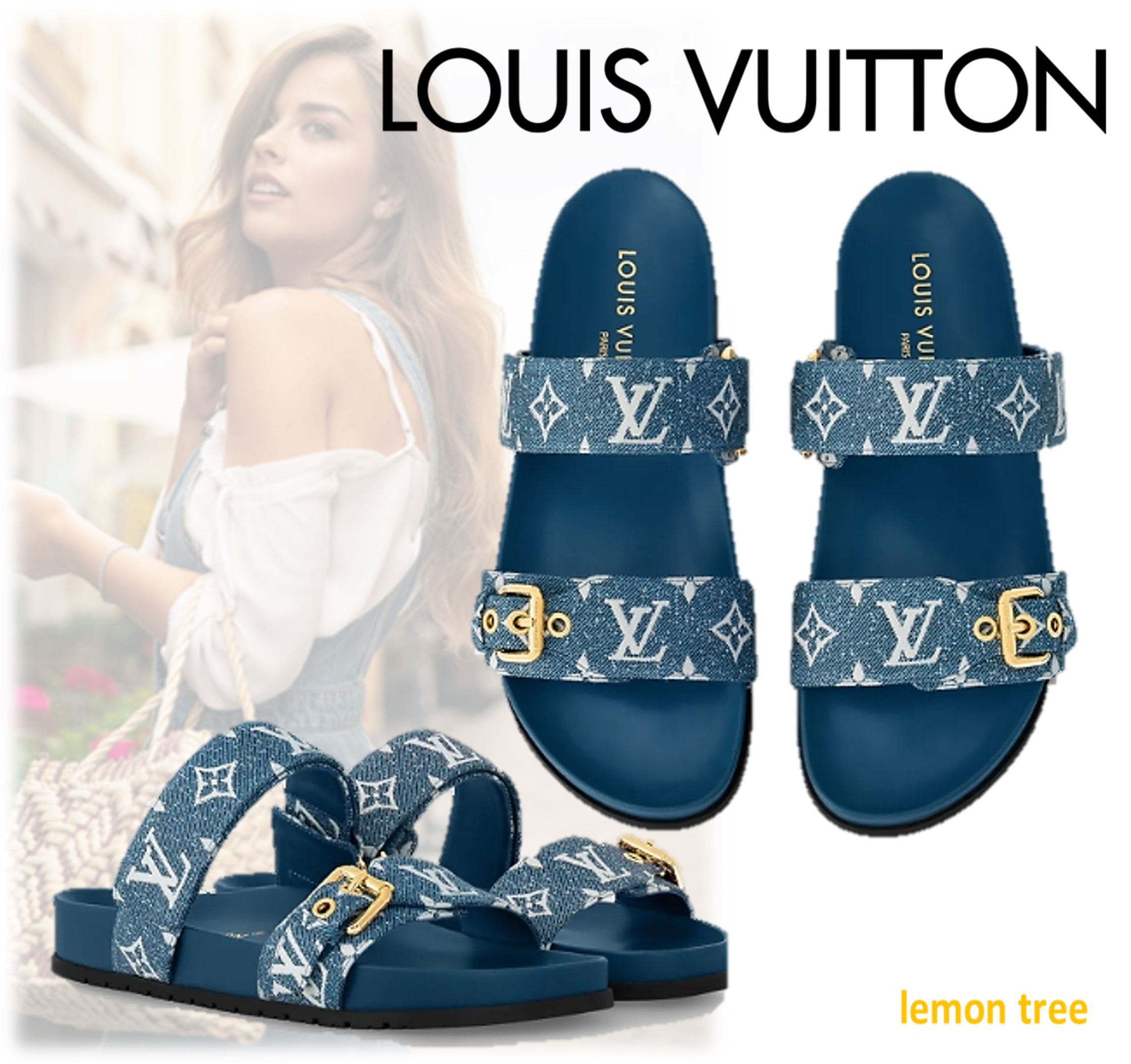 【Louis Vuitton】ボンディア サンダル デニム 1AC9QL