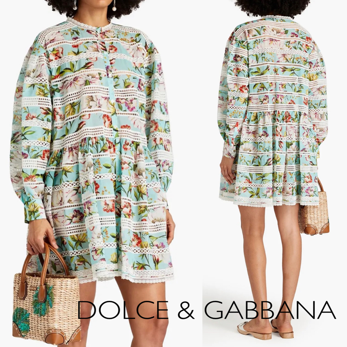 花柄★コットン★シャツワンピース★ DOLCE & GABBANA