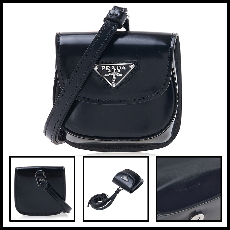 ★送料関税込★PRADA レザー ロゴ AirPodsケース ミニポーチ