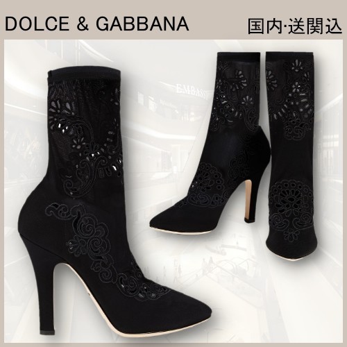 素敵★DOLCE & GABBANA ストレッチメッシュ アンクルブーツ