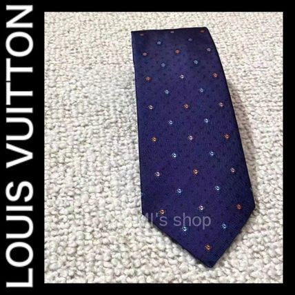 Louis Vuitton Ties Flower Patterns Dots Monogram Unisex Silk Logo Ties