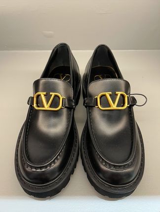 VALENTINO Loafer & Moccasin Plain Toe Casual Style Plain Leather Office Style