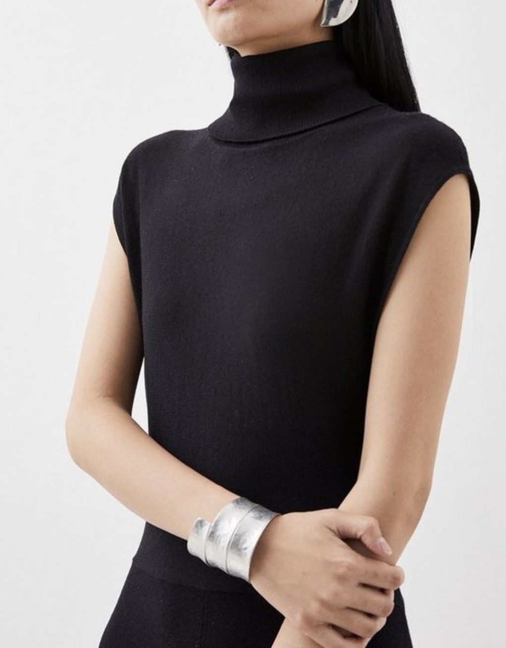 ◆KAREN MILLEN◆ドレープディテールノースリーブドレス Karen Millen】カシミヤノースリーブニットドレス送料関税込