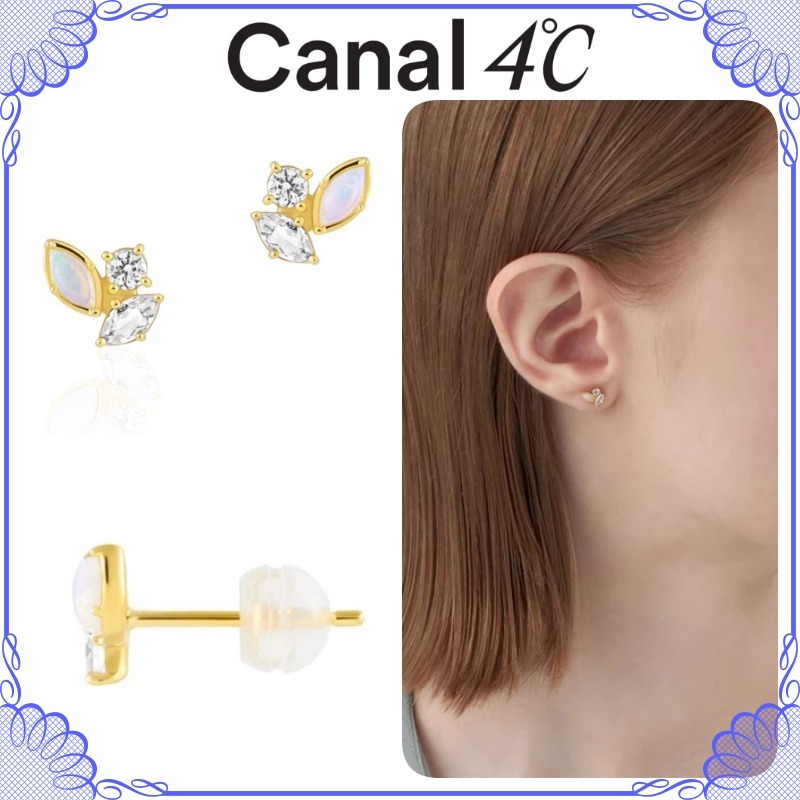 大人気!! Canal 4℃ シルバー ホワイトトパーズ ピアス